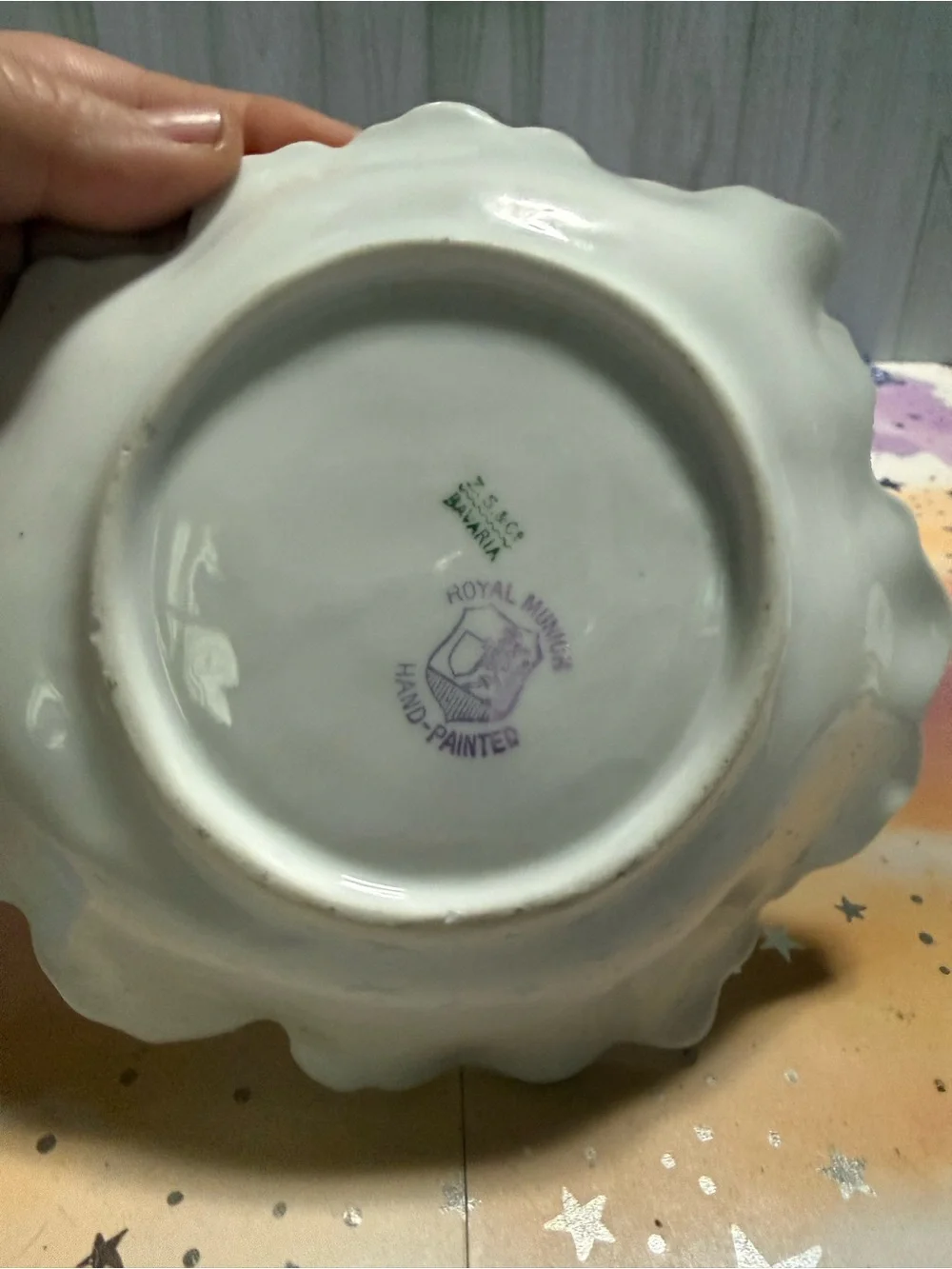 Antique Royal Munich Z.S. & Co Bavaria Hand Painted Pink Rose Porcelain Bowl
